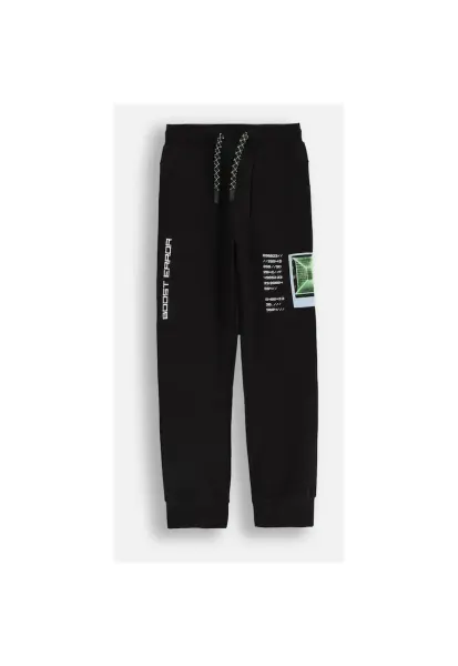 Pantaloni de trening cu talie ajustabila si imprimeu -