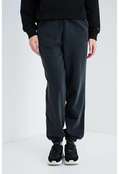 Pantaloni de trening cu talie elastica inalta - Negru stins