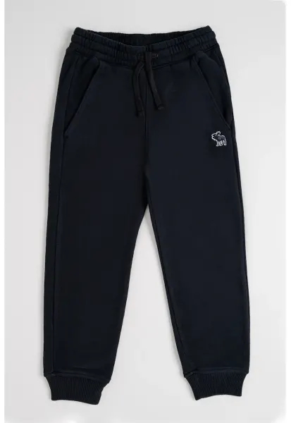Pantaloni de trening cu talie elastica si ajustabila - Negru