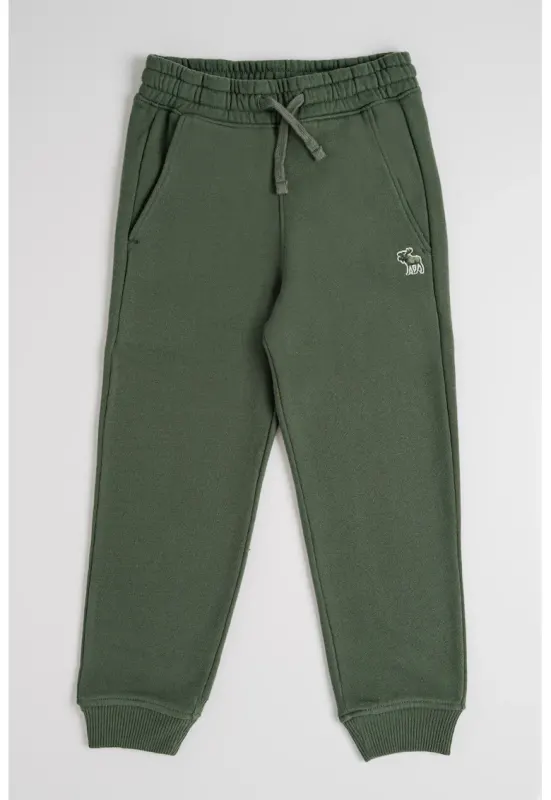 Pantaloni de trening cu talie elastica si ajustabila - Verde inchis