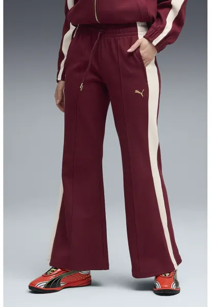 Pantaloni de trening cu talie medie - Alb/Visiniu