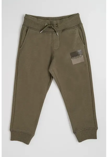 Pantaloni de trening cu talie medie si snur - Verde sparanghel