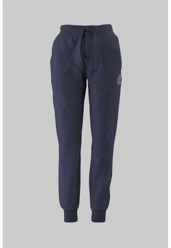 Pantaloni de trening de bumbac cu snur - Albastru inchis