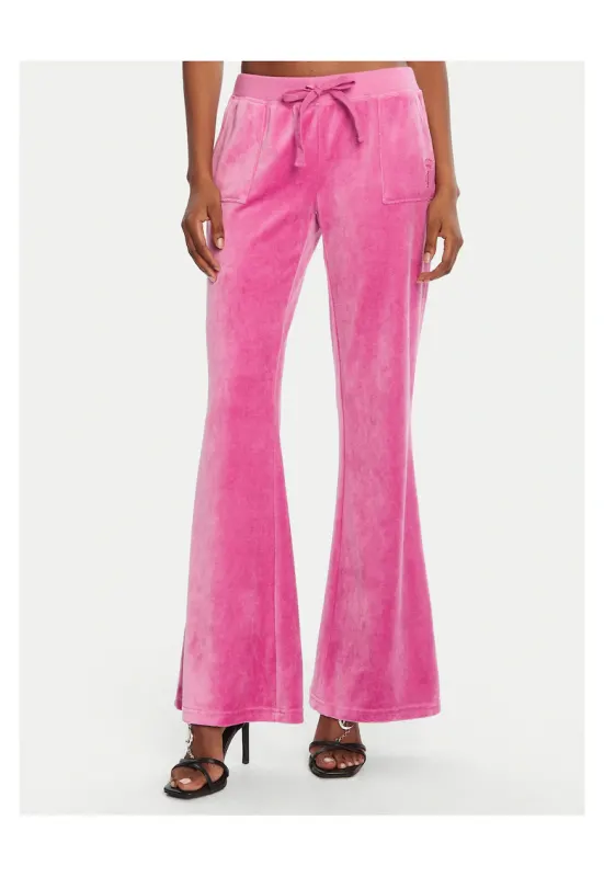 Pantaloni de trening de dama  roz - evazati -