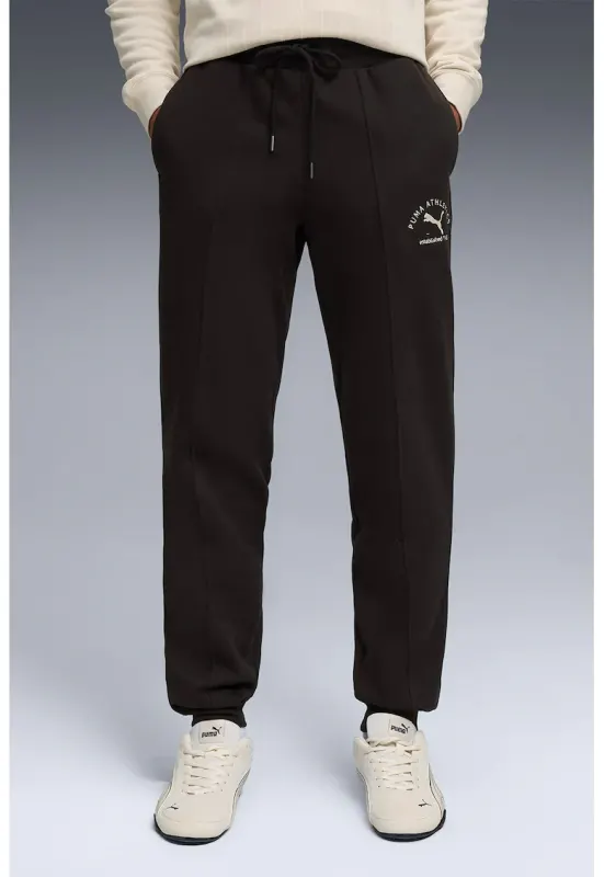 Pantaloni de trening din amestec de bumbac cu buzunare laterale - Negru