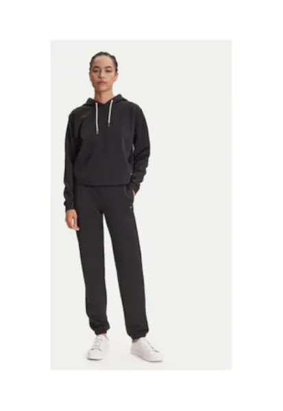 Pantaloni de trening din amestec de bumbac cu model logo discret - logo metalic si snur in talie