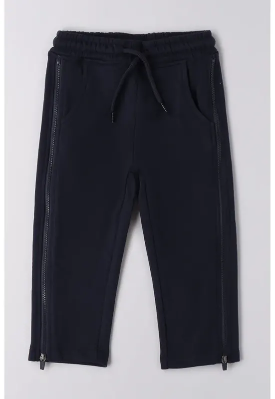 Pantaloni de trening din amestec de bumbac cu snur - Albastru ultramarin