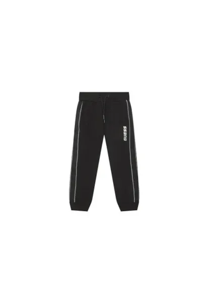 Pantaloni de trening din amestec de bumbac cu snur de ajustare si terminatii elastice