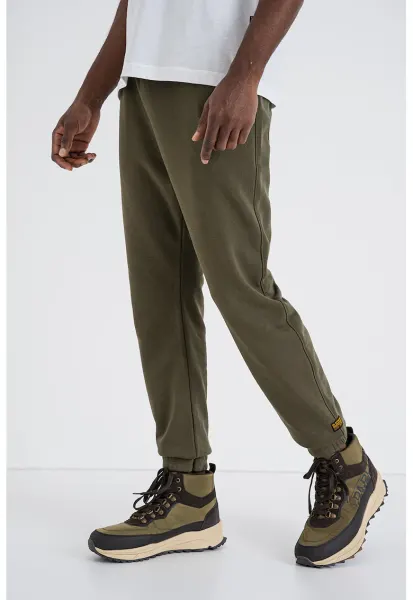 Pantaloni de trening din amestec de bumbac organic - Kaki inchis
