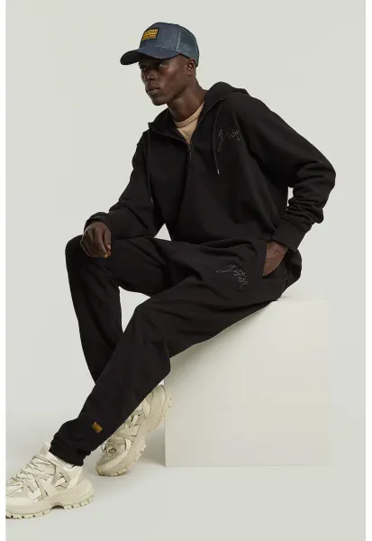 Pantaloni de trening din amestec de bumbac organic - Negru