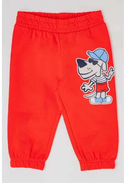 Pantaloni de trening din bumbac cu imprimeu grafic - Rosu
