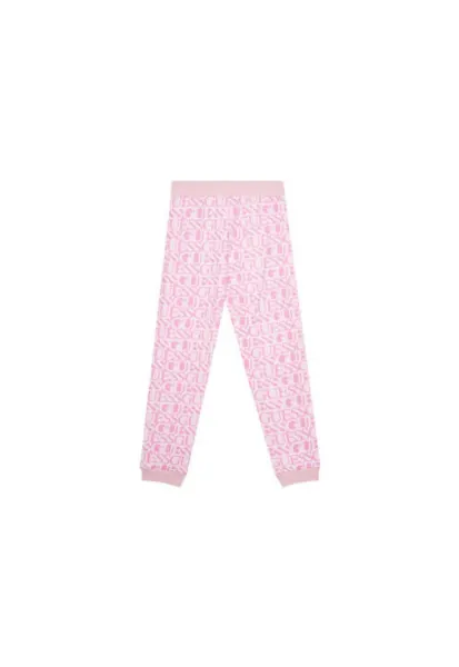 Pantaloni de trening din bumbac cu model logo si terminatii elastice