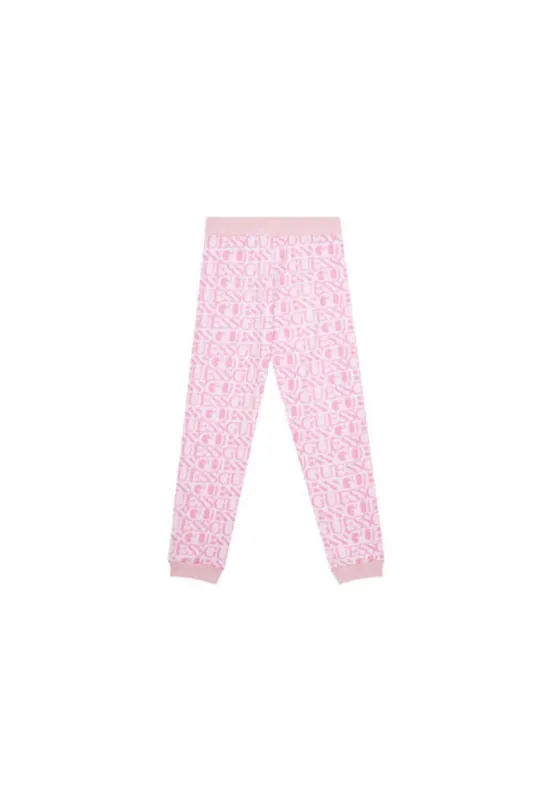 Pantaloni de trening din bumbac cu model logo si terminatii elastice