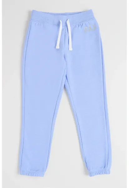 Pantaloni de trening din bumbac cu snur - Albastru pastel