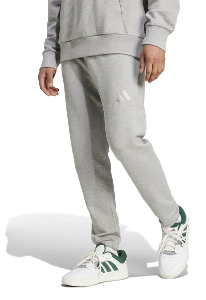 Pantaloni de trening din bumbac cu snur in talie - Gri deschis melange