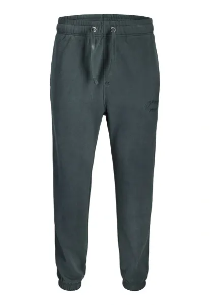 Pantaloni de trening din bumbac organic cu talie ajustabila - Verde persan