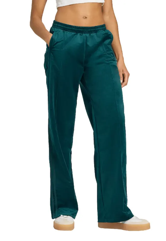 Pantaloni de trening din velur cu dungi laterale - Verde englez