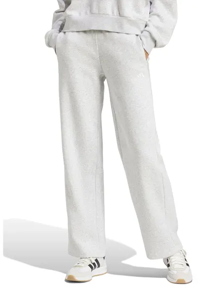 Pantaloni de trening drepti cu un snur in talie Essentials - Gri deschis melange