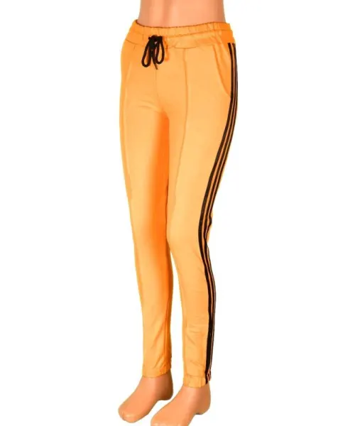 Pantaloni de trening galben cu dungi negre - cod 39055