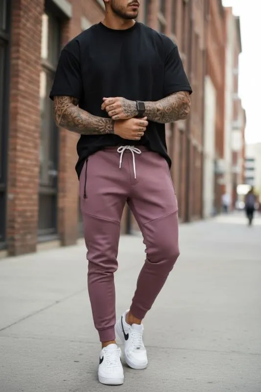 Pantaloni de trening maro  silon  conici 12379 i17-1/2