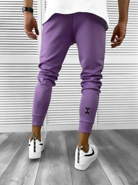 Pantaloni de trening mov silon conici cu mic defect 12379 P18-2.3