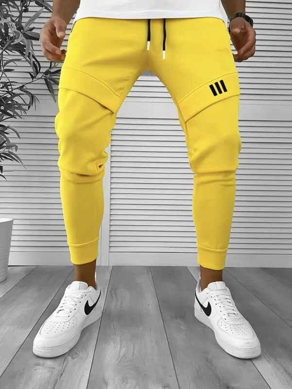 Pantaloni de trening mustar conici 12259 D3-2.3