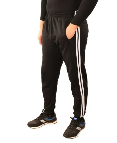Pantaloni de trening negri cu dungi - cod 45039