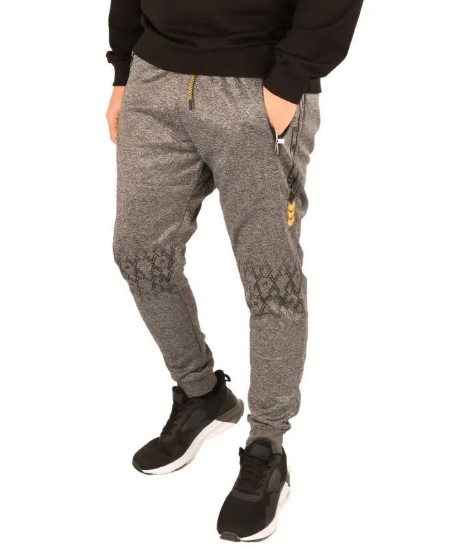 Pantaloni de trening pentru barbat gri inchis cu model
