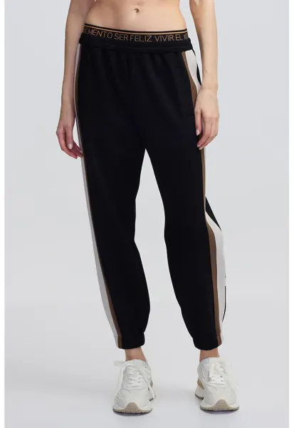 Pantaloni de trening regular-fit cu buzunare - Alb fildes/Maro/Negru stins