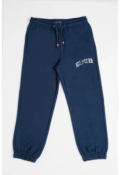 Pantaloni de trening relaxed-fit cu logo - Alb fildes/Albastru ultramarin