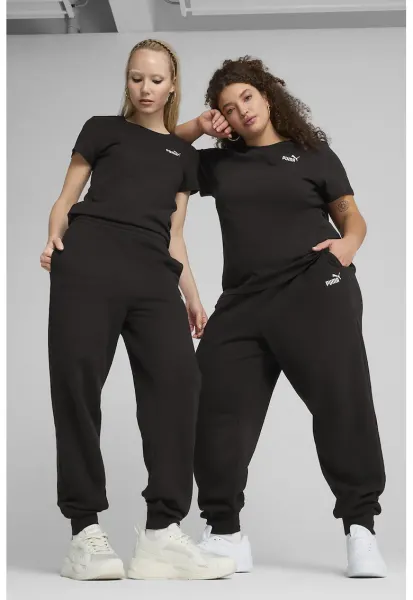 Pantaloni de trening relaxed-fit cu logo brodat discret - Negru