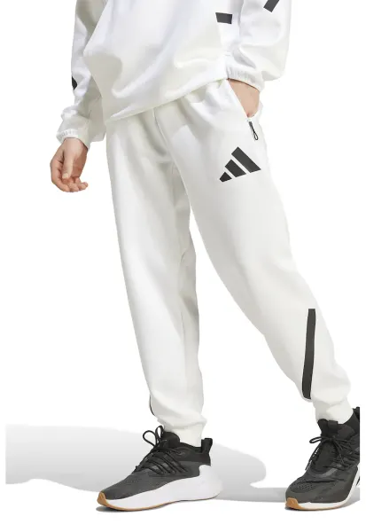 Pantaloni de trening relaxed fit cu snur Z.N.E. - Alb optic