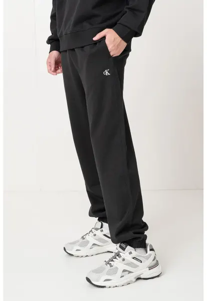 Pantaloni de trening relaxed fit cu terminatie elastica - Negru