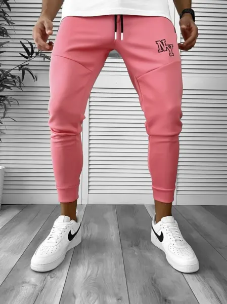 Pantaloni de trening roz conici 12347 D3-1.1