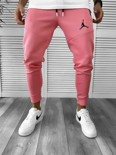 Pantaloni de trening roz conici,silon, 12361 D5-5.3
