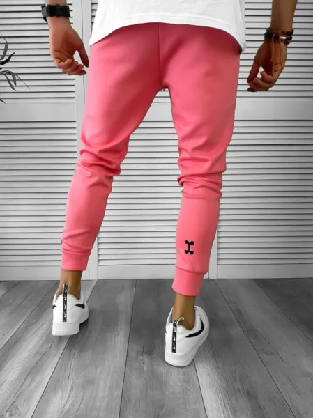 Pantaloni de trening roz  silon  conici 12379 P19-3.3