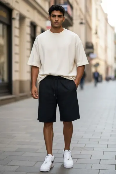 Pantaloni de trening scurti  negri 13553