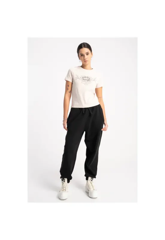 Pantaloni de trening uni din amestec de bumbac