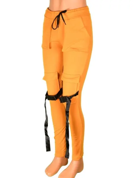 Pantaloni galben Fashionista - cod 38846