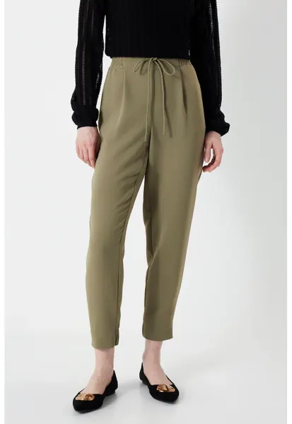 Pantaloni jogger cu talie ajustabila - Kaki