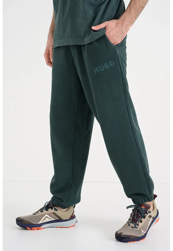 Pantaloni lejeri de trening cu snur - Verde englez