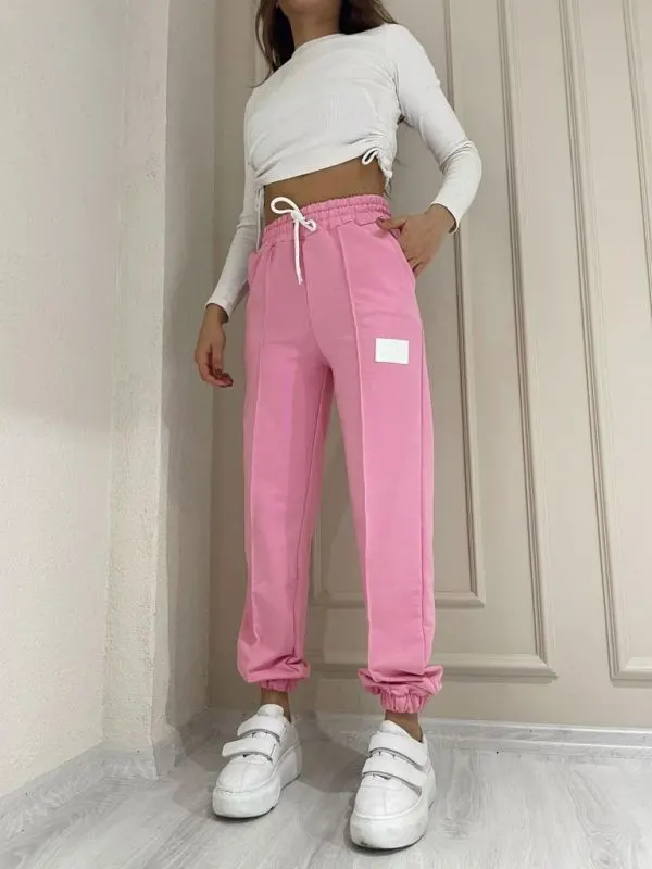 Pantaloni roz TRENDY pentru dama - cod HIB609