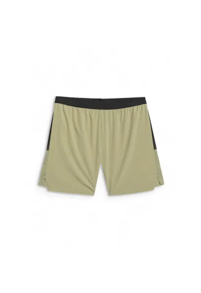Pantaloni scurti alergare barbati - poliester - verde