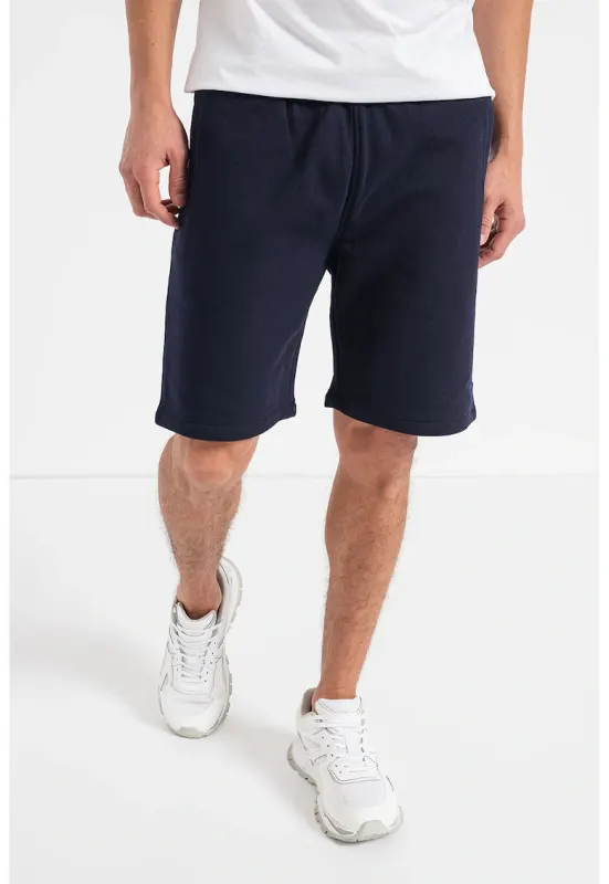Pantaloni scurti cu snur in talie - pentru fitness - Bleumarin