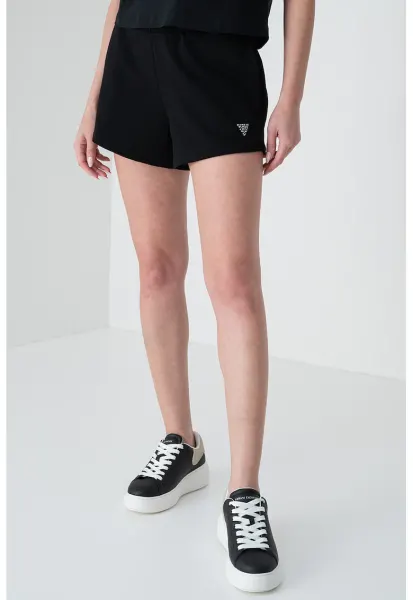 Pantaloni scurti cu talie inalta pentru fitness - Negru