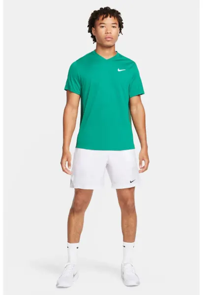 Pantaloni scurti cu tehnologie Dri Fit pentru tenis Court Victory - Negru/Alb optic
