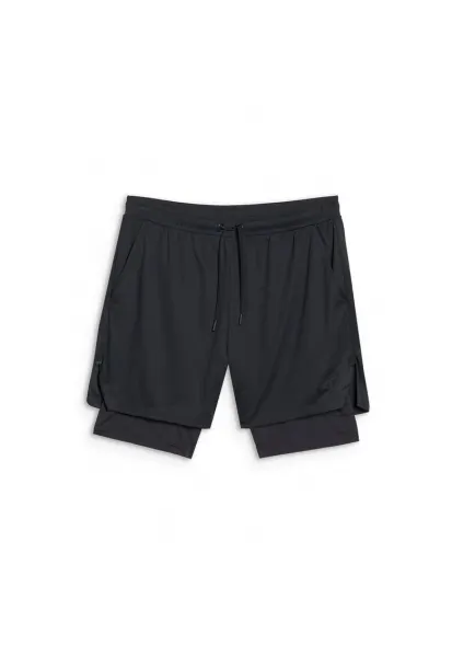 Pantaloni scurti de trening  uscare rapida - negru - material sintetic