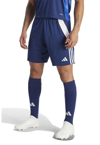 Pantaloni scurti pentru fotbal TIRO 24 - Alb/Albastru inchis