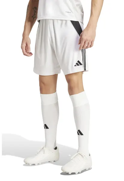 Pantaloni scurti pentru fotbal TIRO 24 - Negru/Alb optic