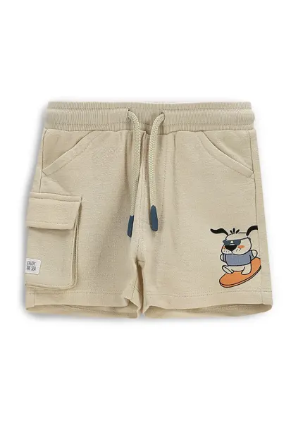 Pantaloni scurti sport baieti  WC5120503HBN - Bumbac - Bej - Bej